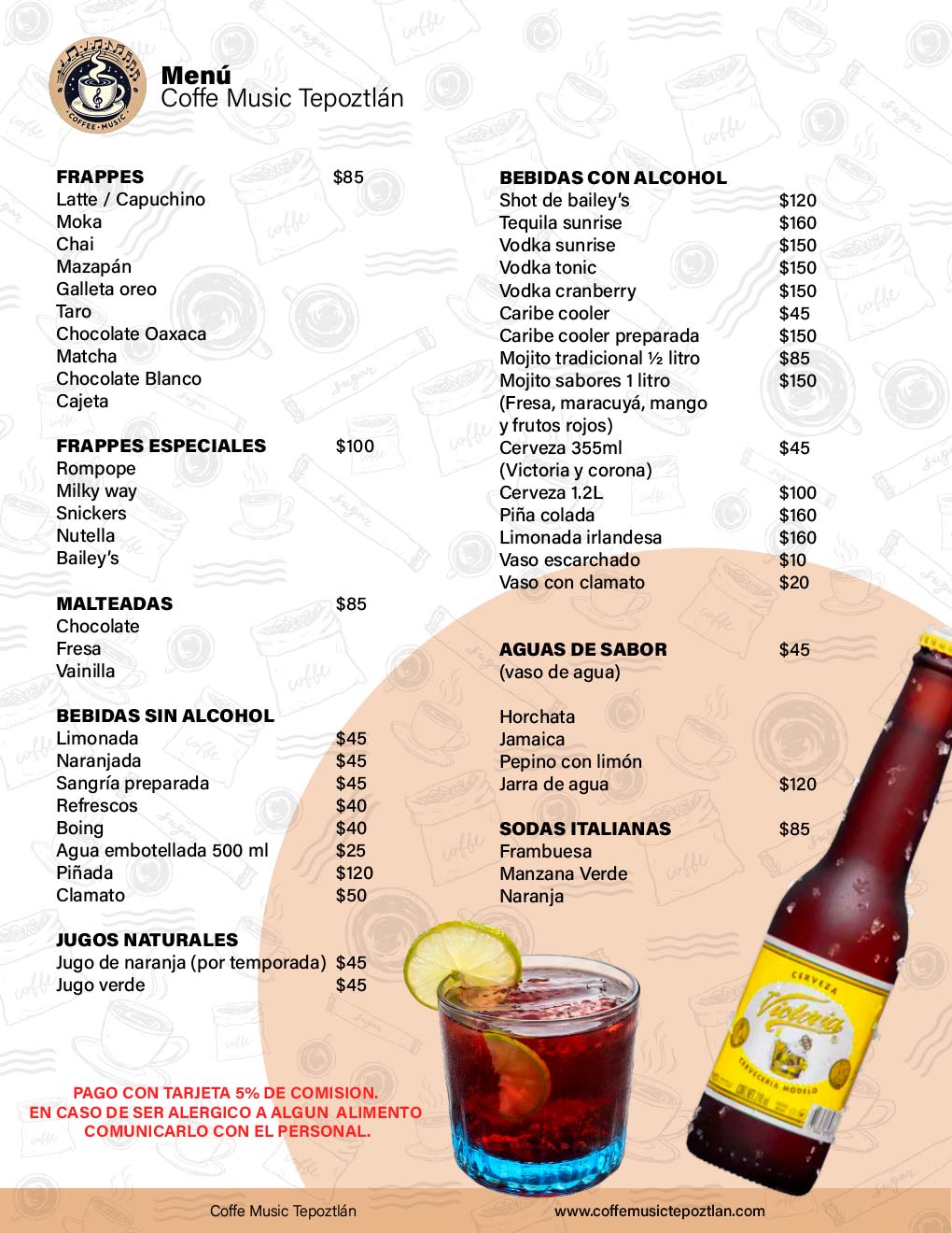 menu coffe music 2026 2